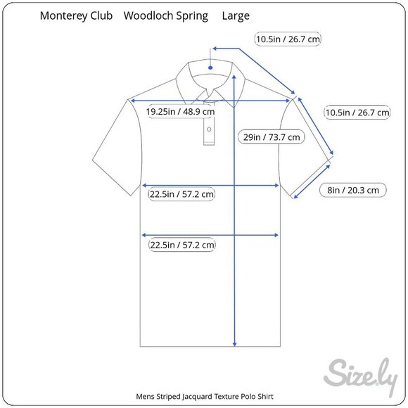 Monterey Club Striped Polo LG Woodloch Springs Logo Textured Jacquard Golf Wear - Picture 7 of 7